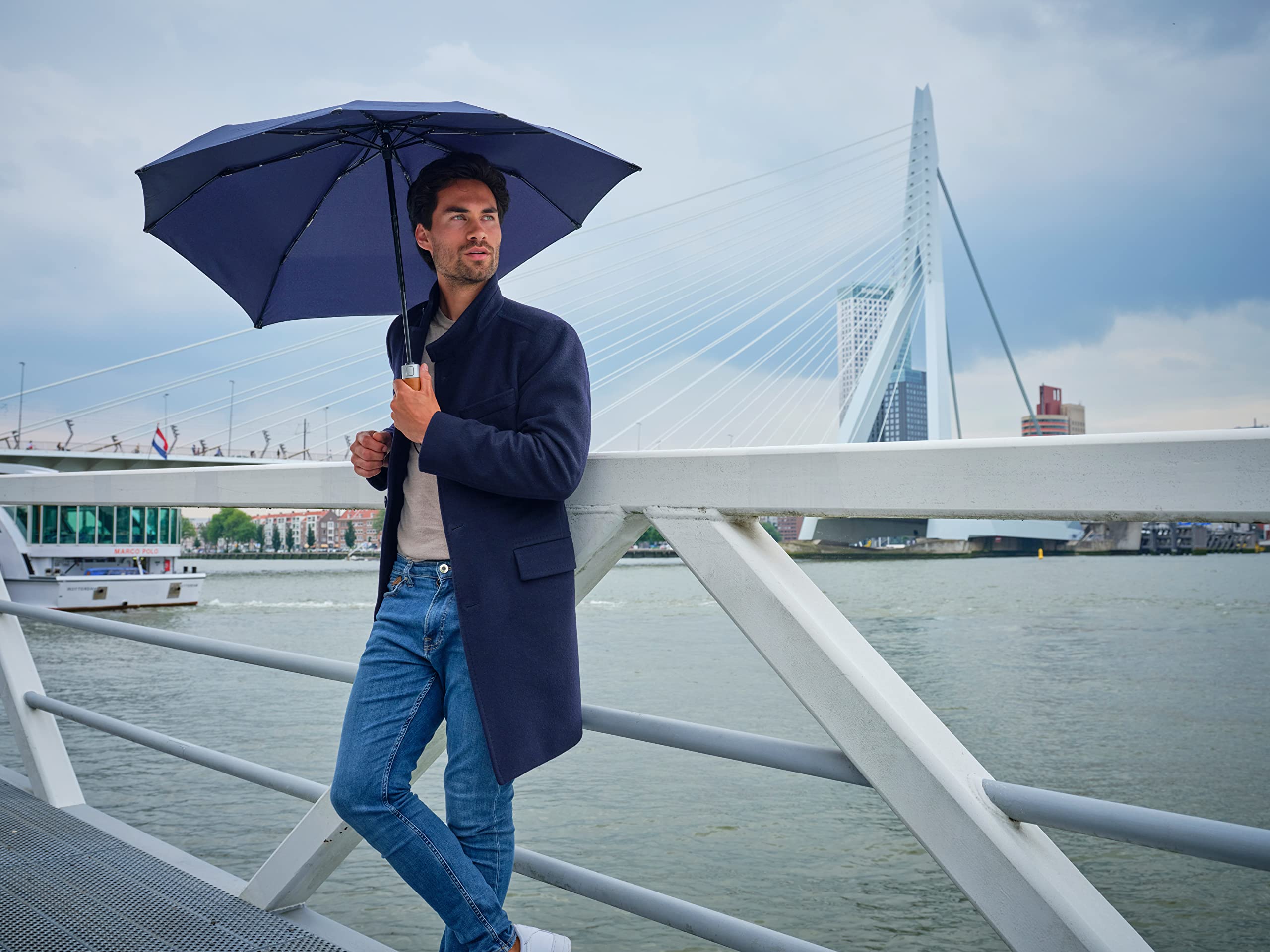 SENZ ° micro foldable storm umbrella midnight blue, midnight blue, Północ niebieski