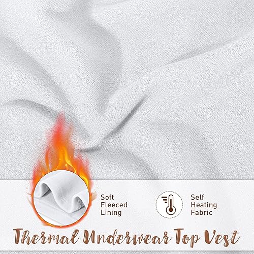 Miniatura 4 de 3 piezas de camisetas térmicas sin mangas para mujer, ropa interior de forro polar, suave, sin mangas, chaleco de capa base cálida