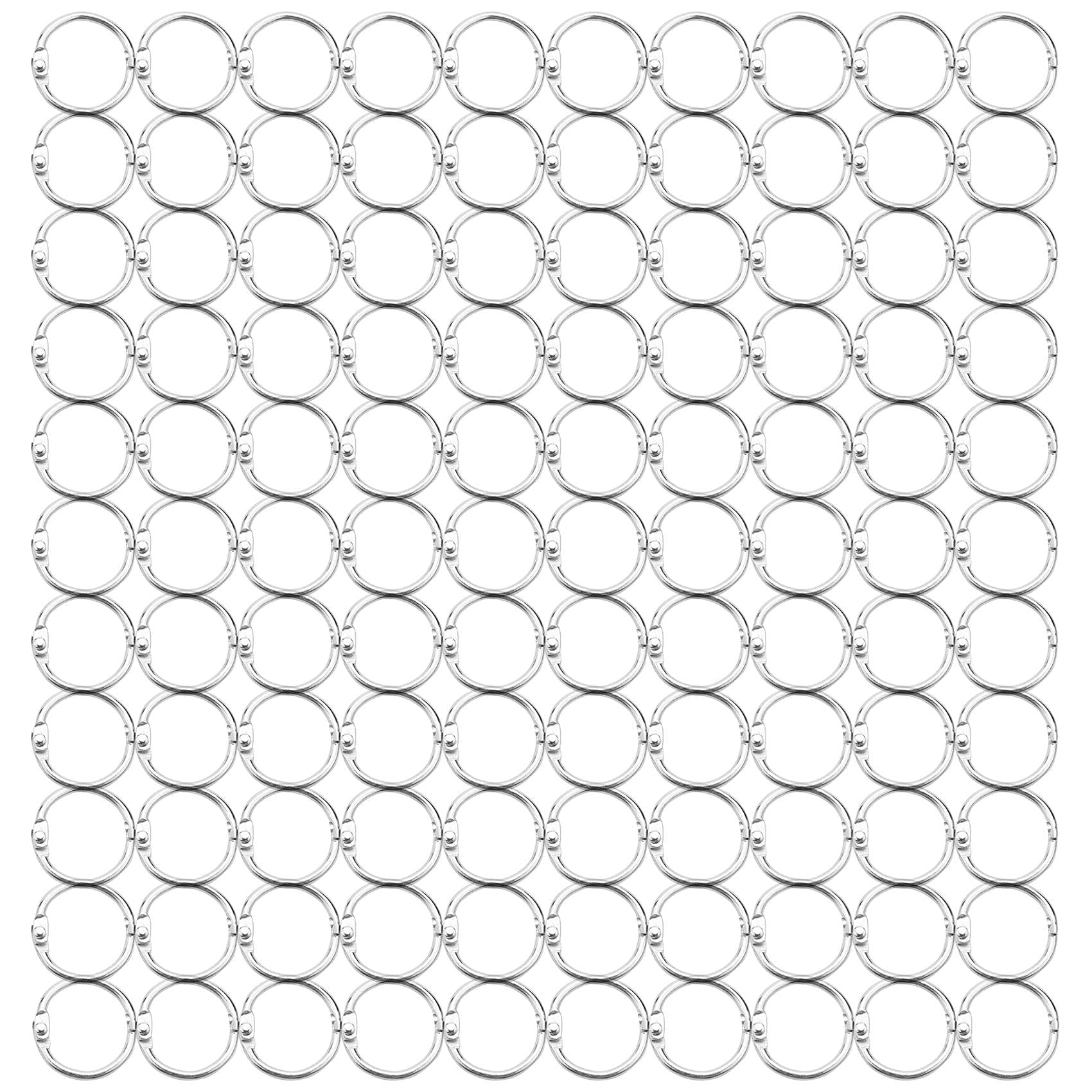 CTRLZS 100Pcs 25Mm Loose Leaf Binder Rings Key Rings Book Rings Binder Rings for Scrapbook/Album/Craft