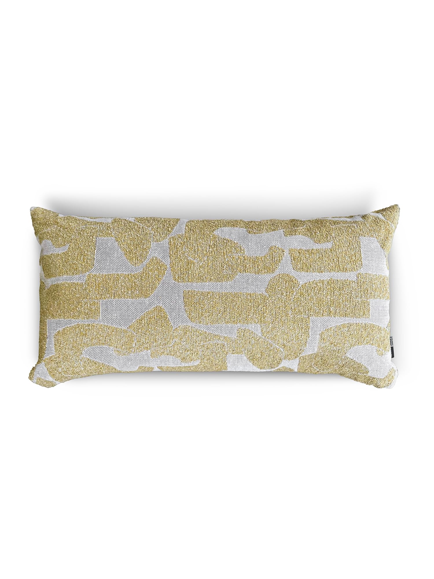Piloti - Yellow Stone Series - Sarı Jakar Desenli Dikdörtgen Dekoratif Kırlent/Yastık Kılıfı 30x60 cm