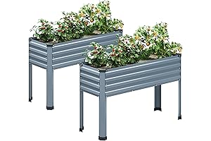 MGNO Galvanized Raised Garden Bed For Outdoor