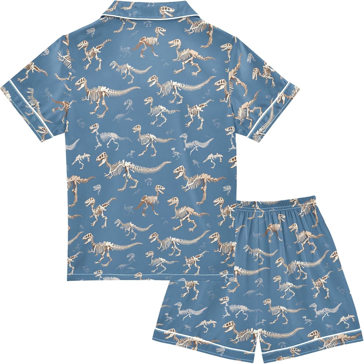 Silk Pajama Sets Short Sleeve Pajamas Soft Sleepwear 2 Piece Pjs Set