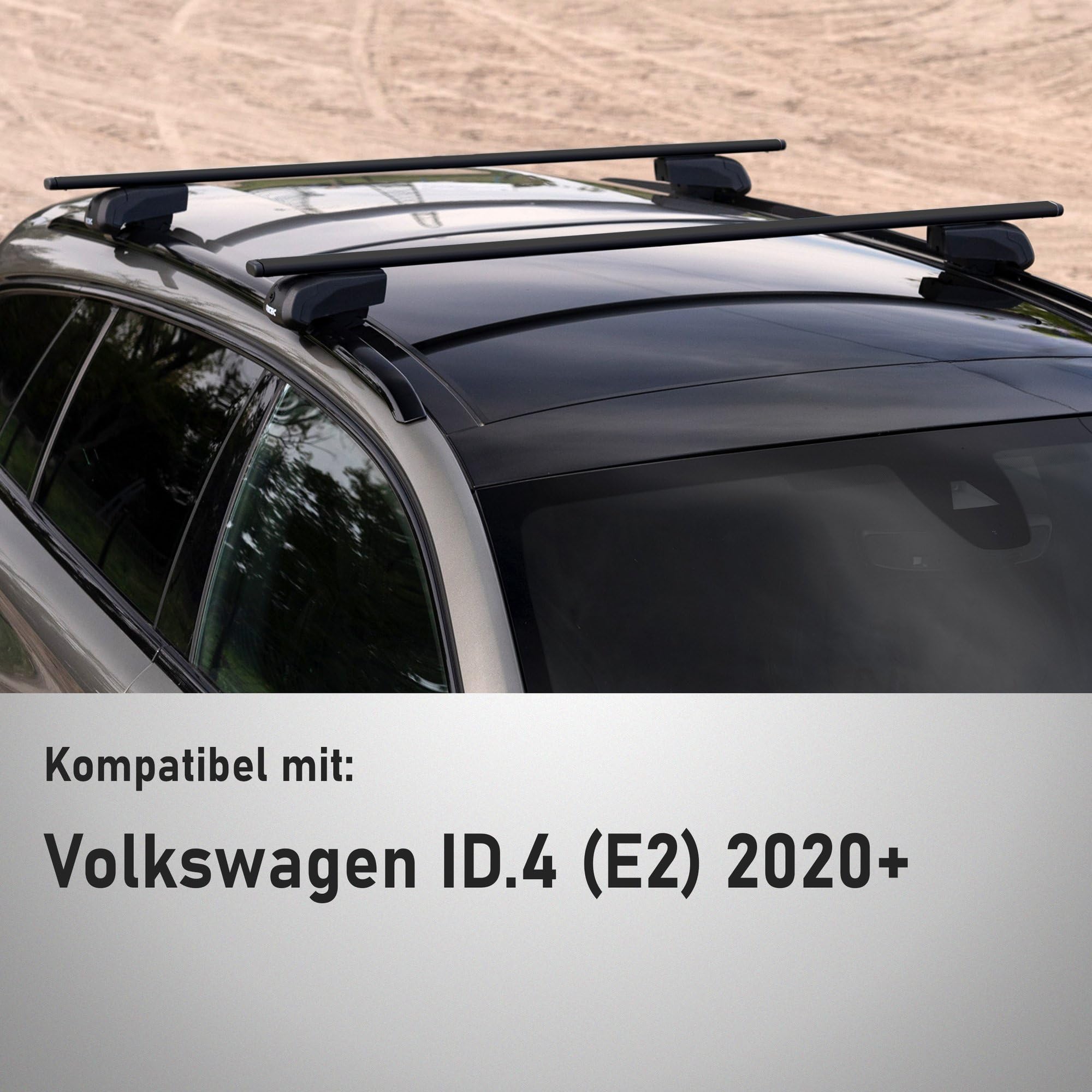 CHROMEMASTER | Dachgepäckträger Dachträger | Kompatibel mit Volkswagen ID.4 2020+ | Er dient zum Transport Einer Dachbox, Fahrradträger, Leiter; Robuste Dachträger aus Stahl