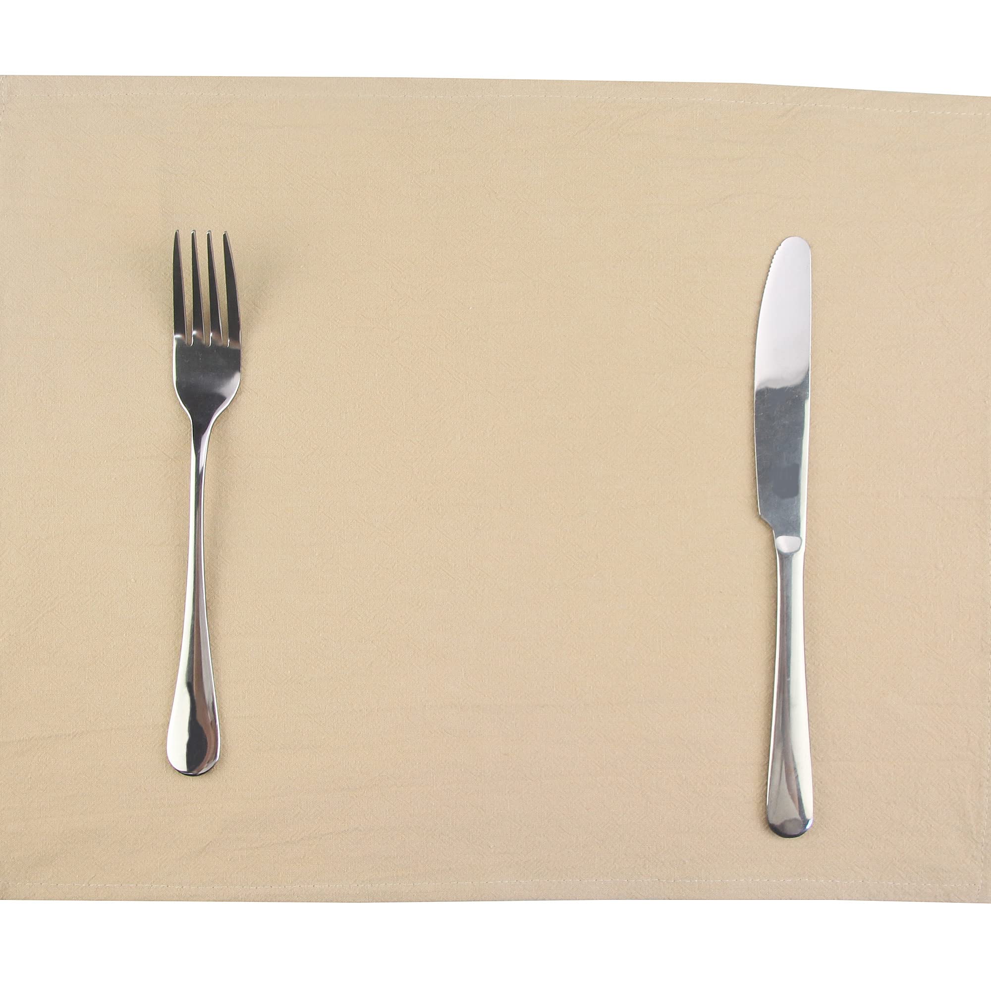 Serviettes De Table INFEI - Lot De 12 - Coton Et Viscose 17x17 Pouces - Beige - Pour Événements Et Usage Quotidien
