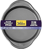 Wilton Platinum Non-Stick 9-Inch Round Cake Pan - PFAS-Free, Oven-Safe Bakeware for Perfect Cakes & More