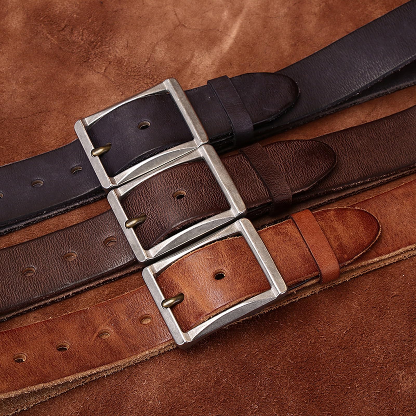 Amazon.com: AGUTALITHIC Vintage Belts for Jeans Dress Heavy  display picture 2