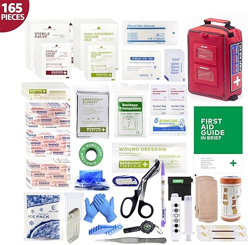 Miniatura 2 de AID MATE Kit de primeros auxilios Pro con sistema Molle portátil, kit de supervivencia de emergencia para trauma, kit médico para el hogar, oficina,