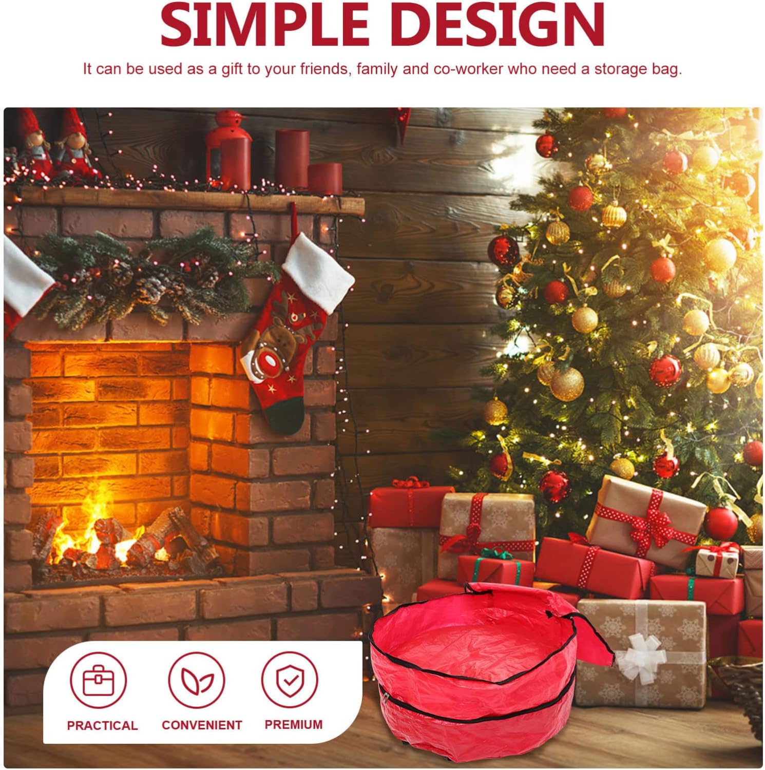 Double Wreath Storage Bag Pe Christmas Wreath Holder with Handles Organizer for Holiday Decor and Easy Storage