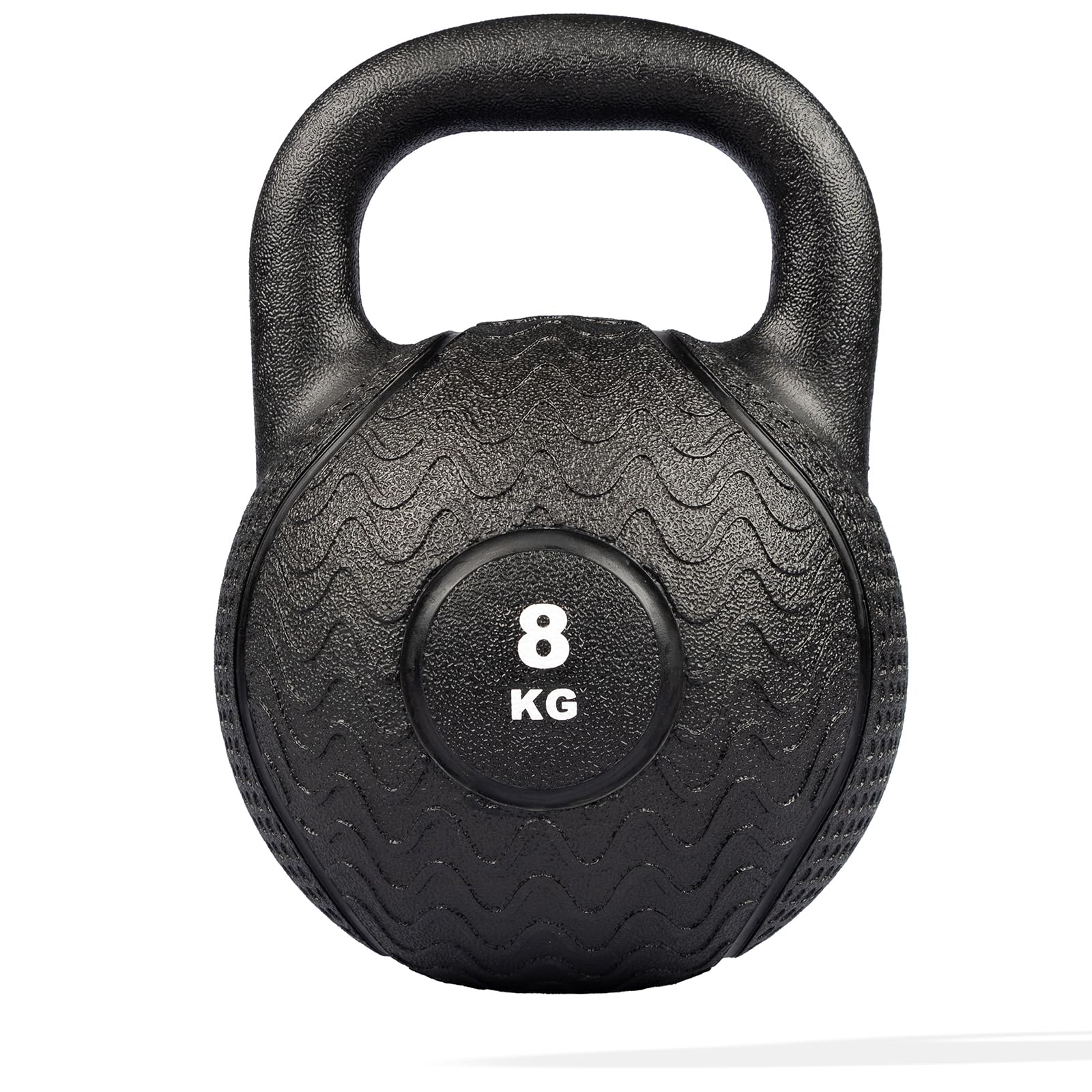 Matchu Sports | Kettlebell | 4, 8 o 12 KG | Gomma di alta qualità | Indistruttibile | 27x20 CM | Nero