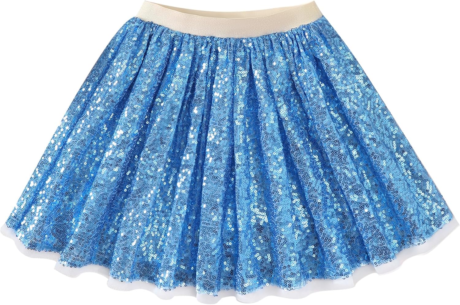 Magic Park 5-14Y Girl Sequin Skirt Kids Tulle Skirts Solid Color Short Skirt Girls Birthday Holiday Casual Clothes