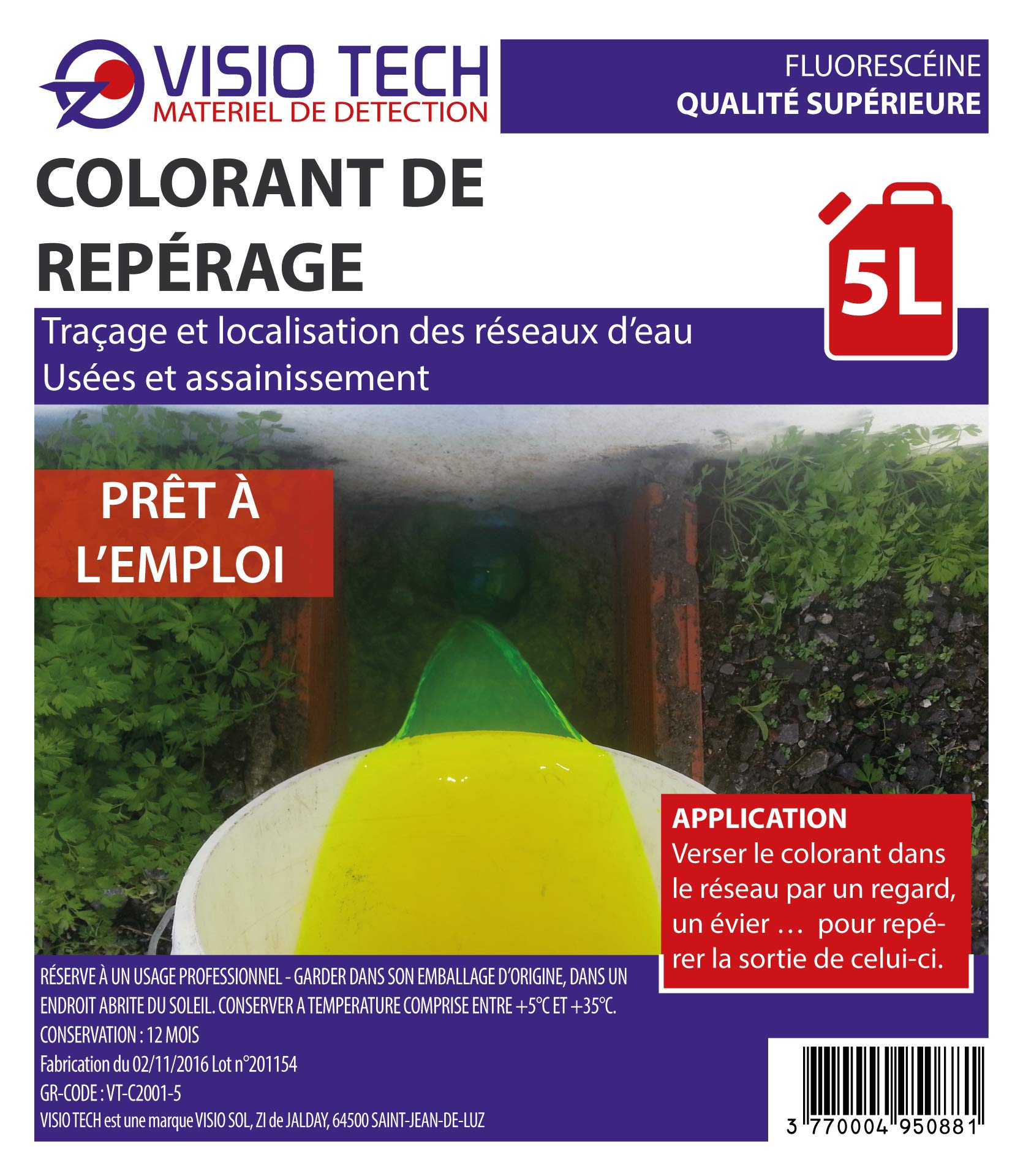 Fluoresceina 5L, listo para usar.