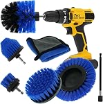 7pcs Drill Brush Attachment Power Scrubber Cleaning Brush Grout Cleaner Brush All Purpose Drill Brush Set for Grout, Floor, Tub, Shower, Tile, Bathroom and Kitchen Surface (Yellow)