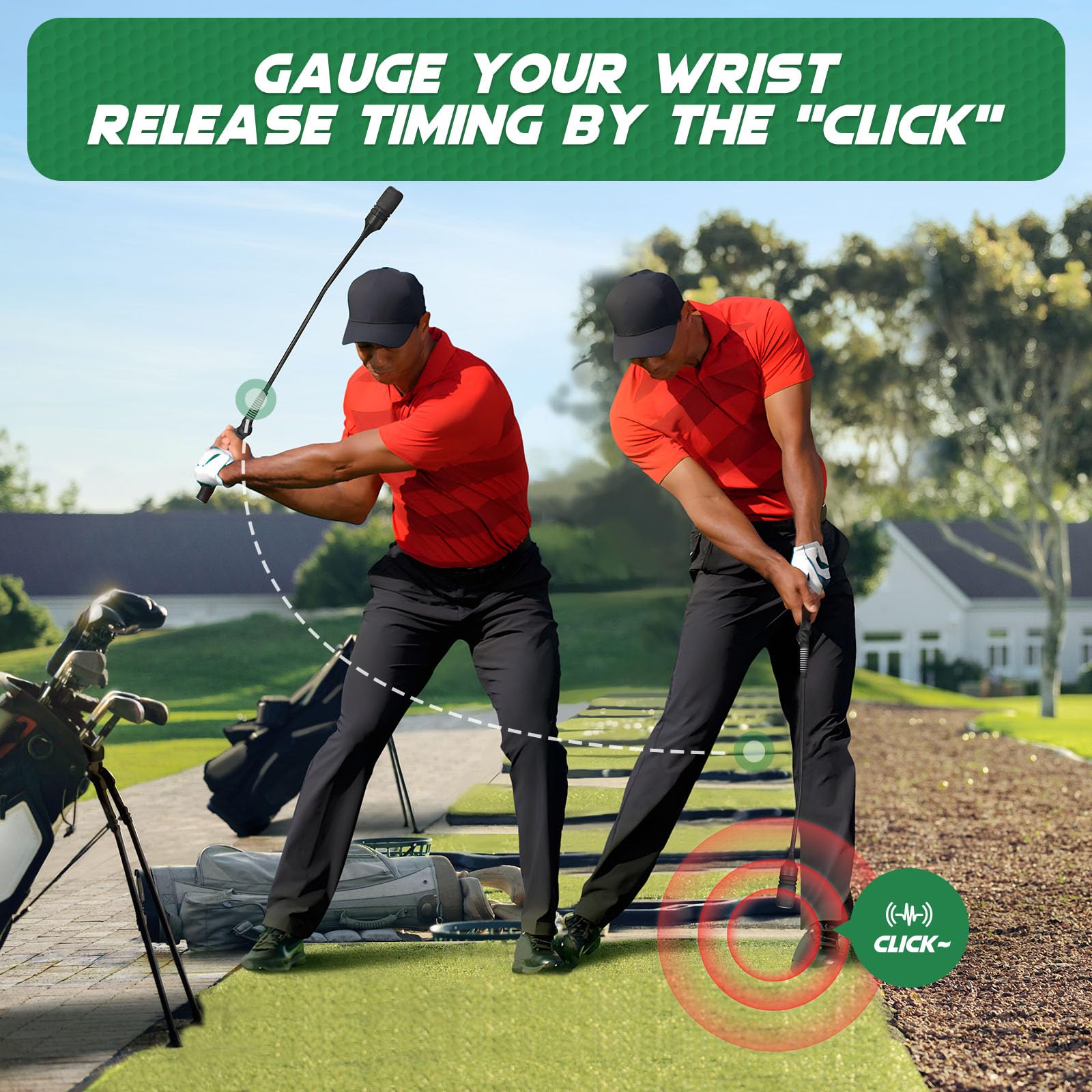 Golfschwung-Trainer – Klickstab-Golftrainer für Golf-Tempo-Praxis, gewichtete Golf-Trainingshilfe hilft, die Kraft zu verbessern, den Schwungrhythmus zu verbessern und das Gleichgewicht zu