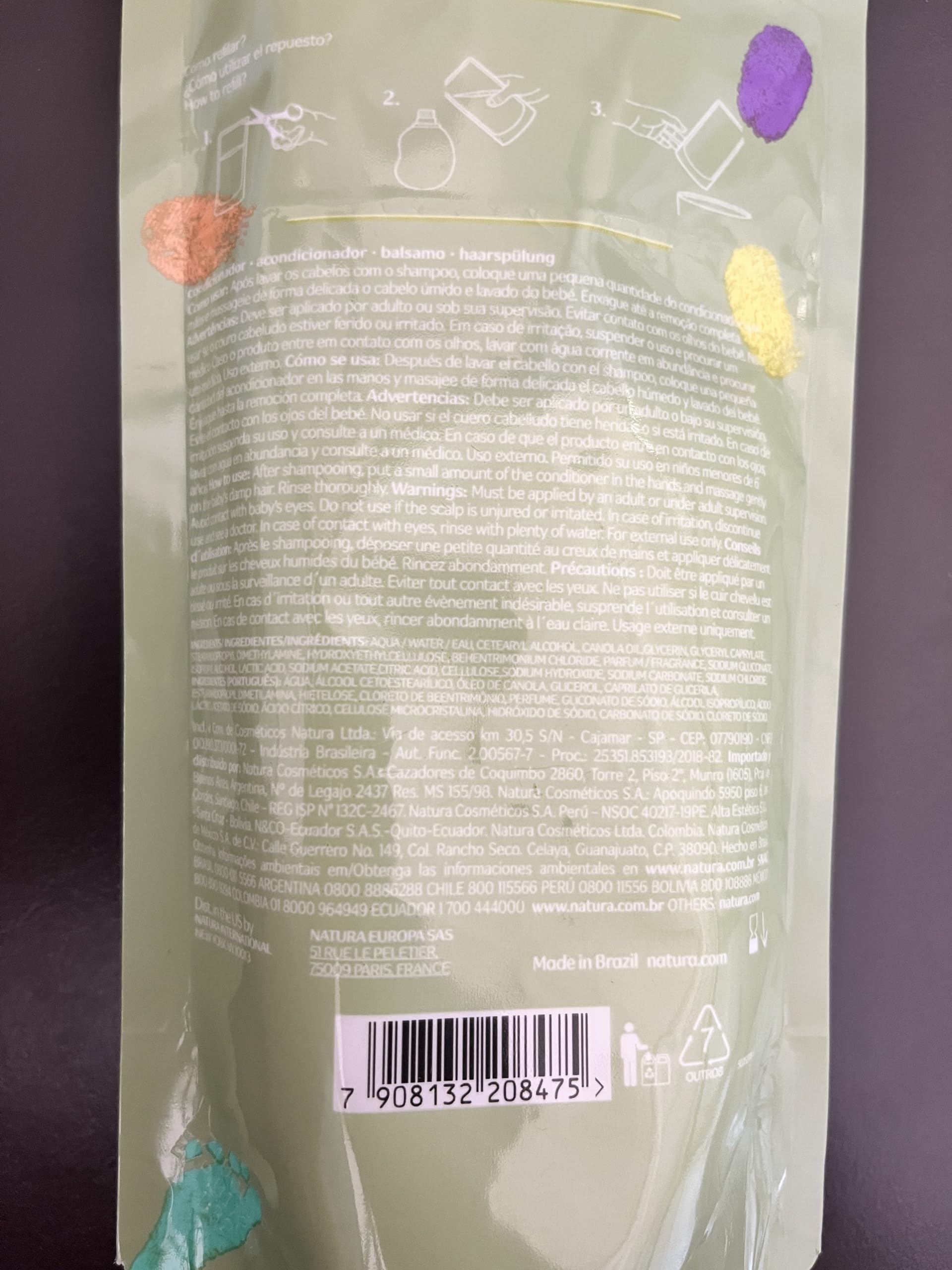 Natura - Linha Mamae e Bebe - Refil Condicionador 200 Ml - (Natura - Mom & Baby Collection - Conditioner Refill 6.76 Fl Oz)