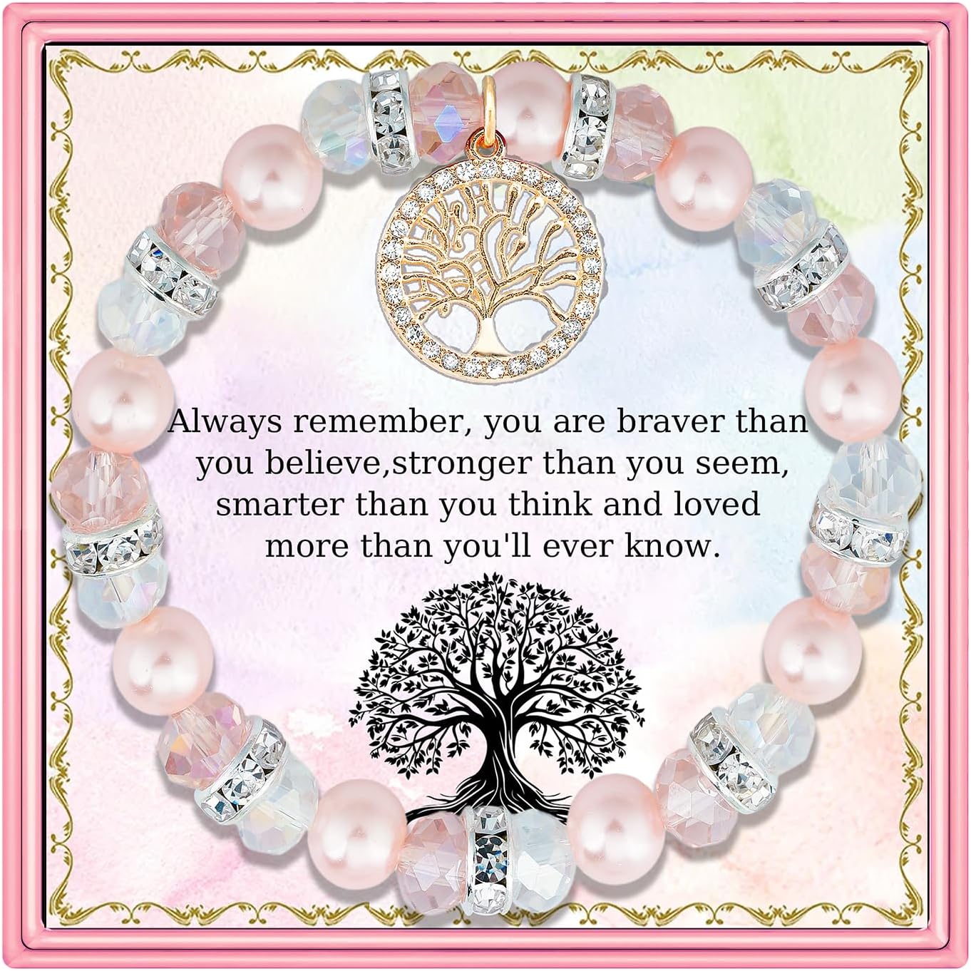 PARTNER Tree of Life Bracelet Mother in Law Gift Christmas Bracelet Jewelry for Mom Tree of Life Gifts for Wife Romantic Natural Stone Beaded Handmade Jewelry for Women Mothers Day Giftsfor Grandma