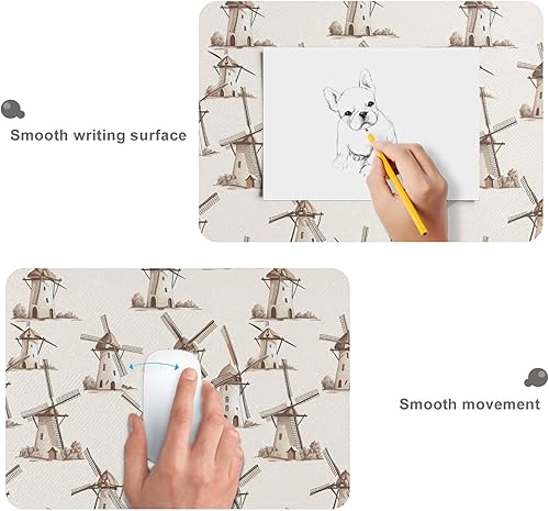 Miniatura 3 de ALAZA Retro Windmill Large Gaming Mouse Pad Big Mousepad Mice Keyboard Mat with Non-Slip Rubber Base for Computer Laptop Home & Office, 31.5 X 11.8