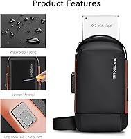 Vista 4 de KINGSONS Bolso cruzado para hombres y mujeres, pequeño, cruzado, casual, de viaje, pequeño, deportivo, senderismo, ciclismo, día (azul claro)