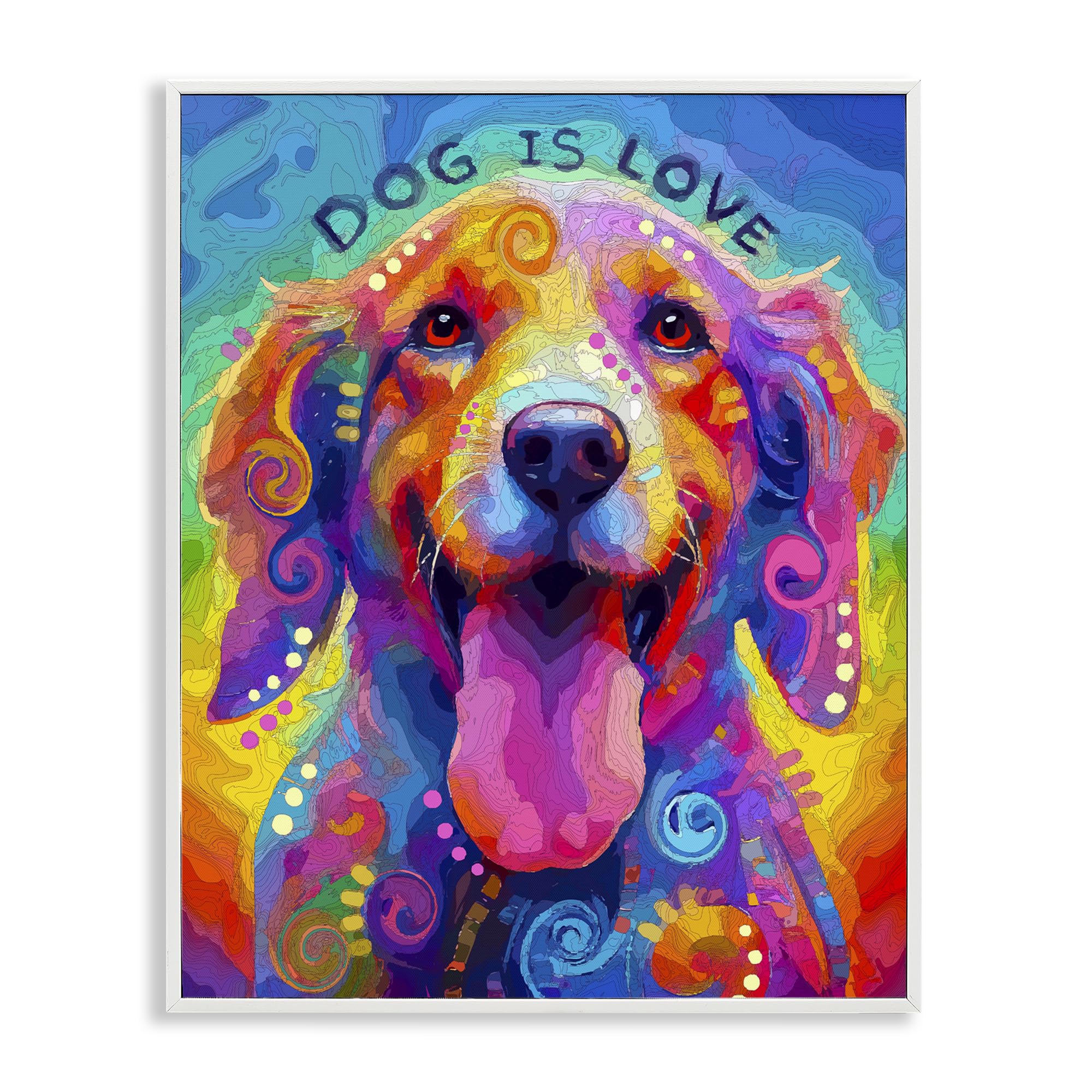 Cadre noir 50x40 cm Dog Is Love Dean Russo Stupell pour salon moderne