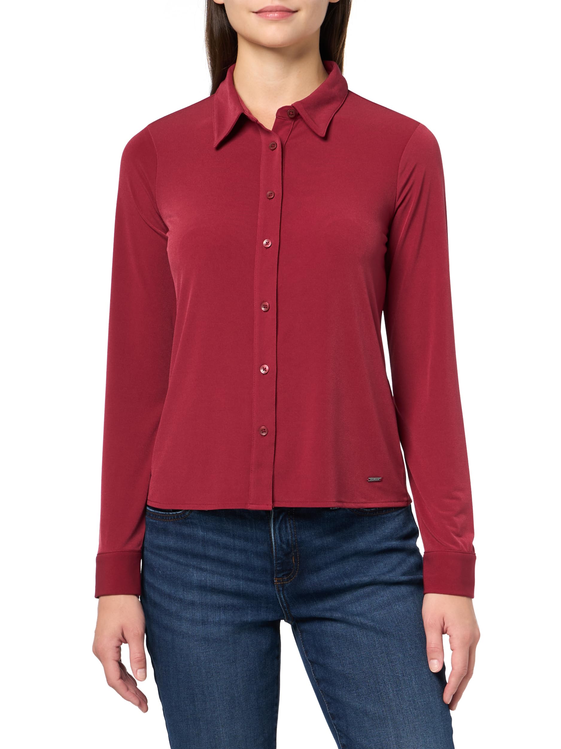 DKNY Women's Blouse, Cabernet, X-Large