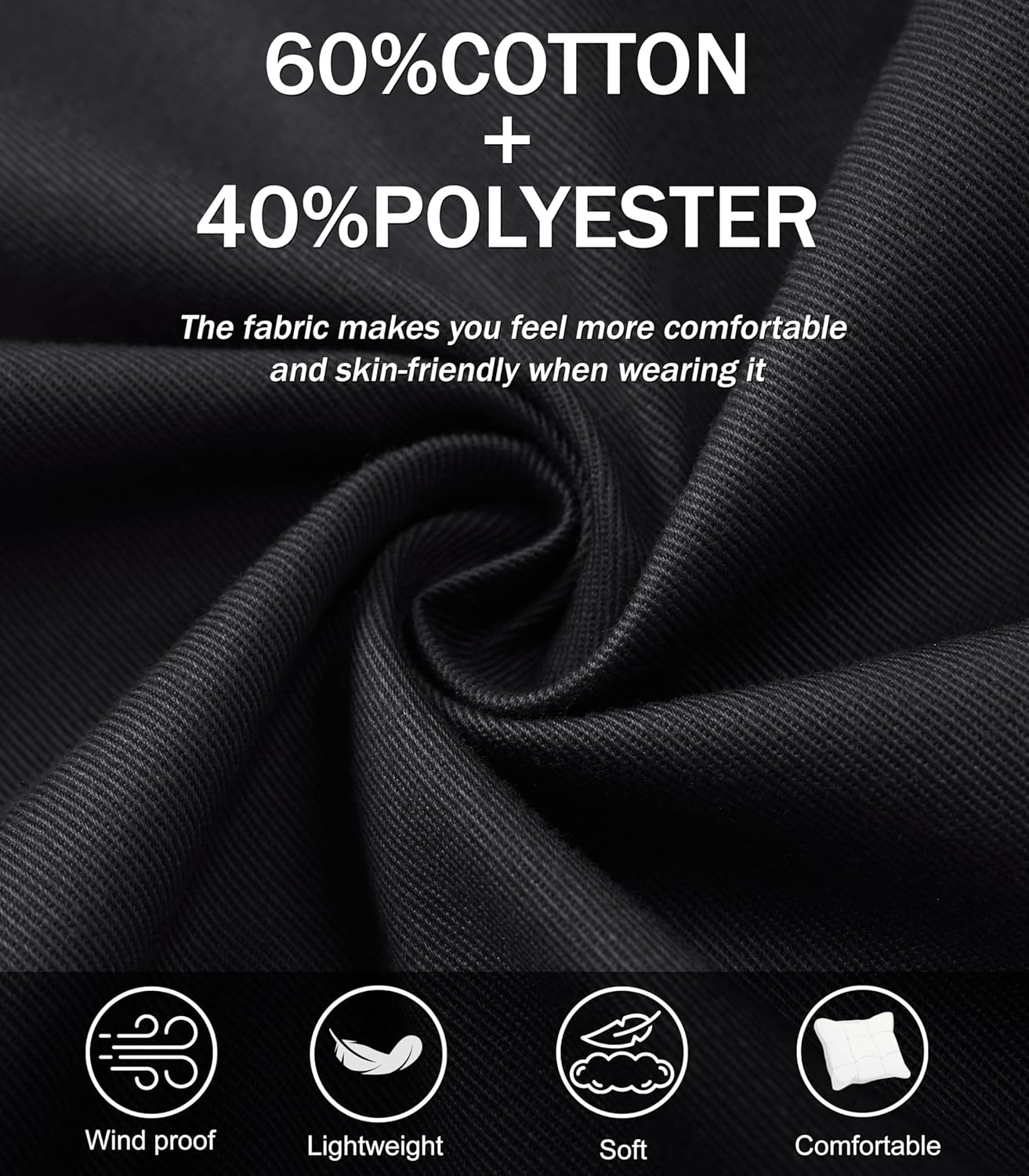 MAGNIVIT Men's Lightweight Jacket Windbreaker Business Casual Coat Laydown Collar Zip Up Jacket with 3 Pockets - Image 6