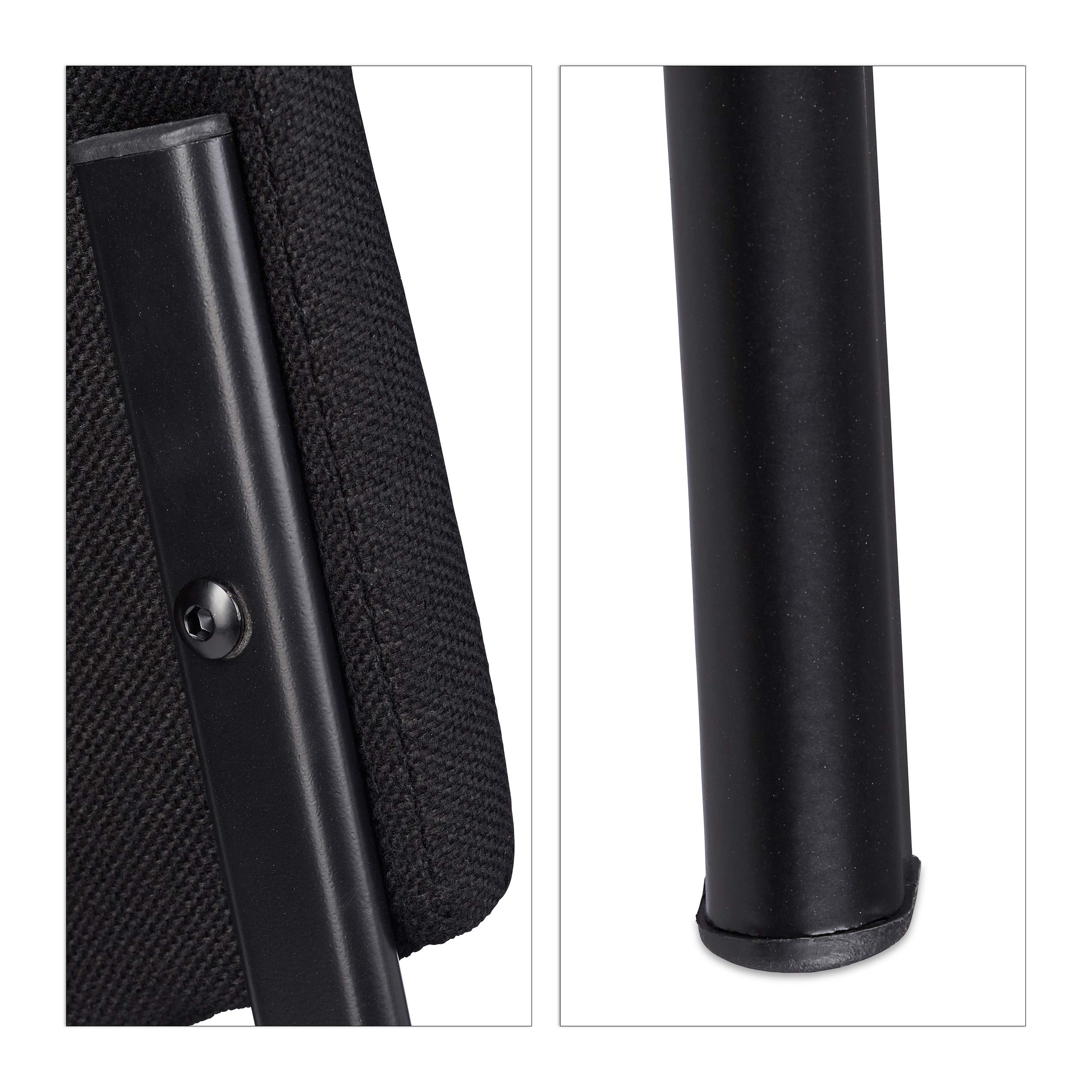 Relaxdays 10022880_46 Set di 2 Sedie Impilabili per Ospiti Poltrona Imbottita per Sala Conferenze HxLxP: 74 x 54 x 49 cm Nero