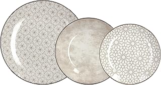 Tognana Habana, servicio de platos de 18 piezas para 6 personas, porcelana, beige.