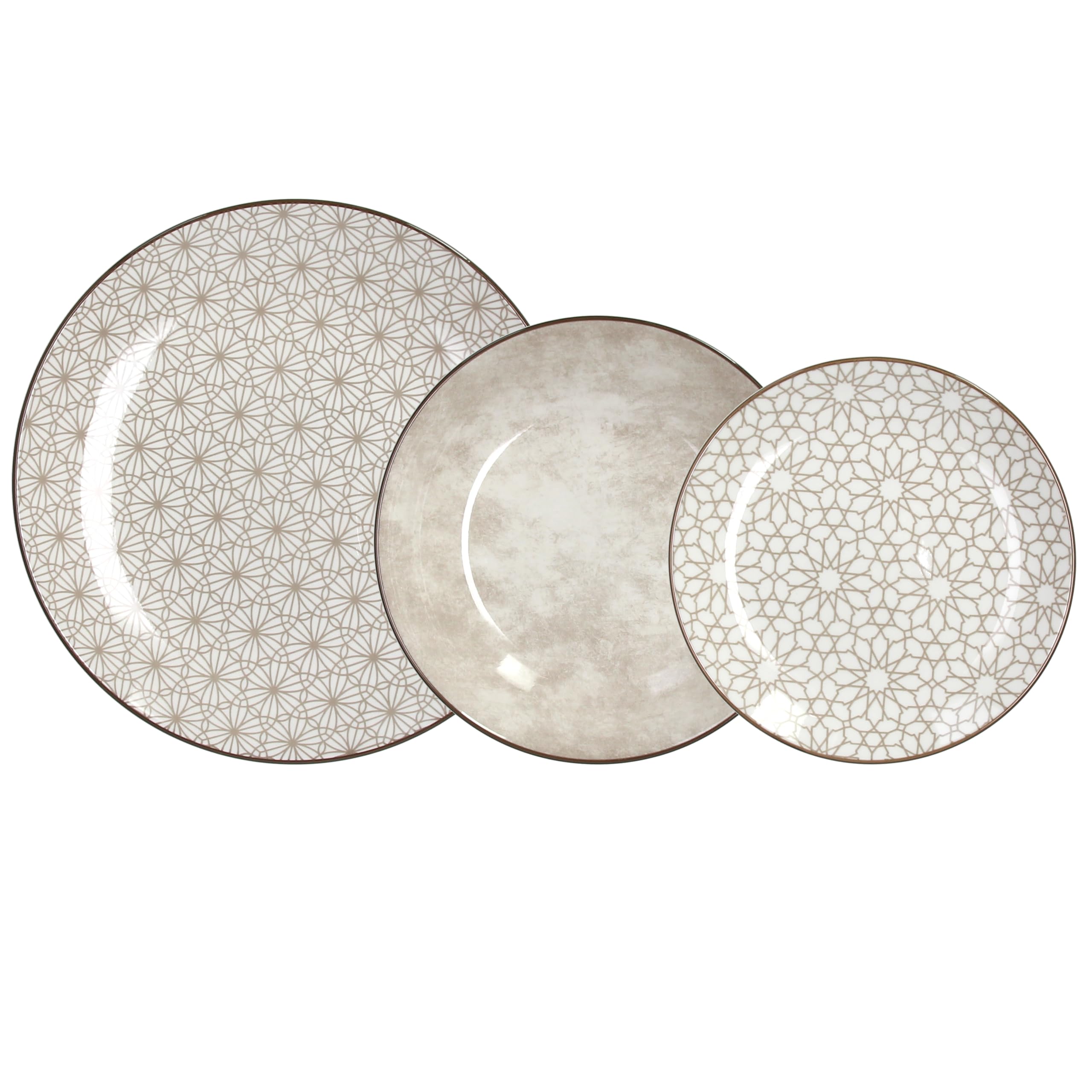 Tognana Habana, servicio de platos de 18 piezas para 6 personas, porcelana, beige.
