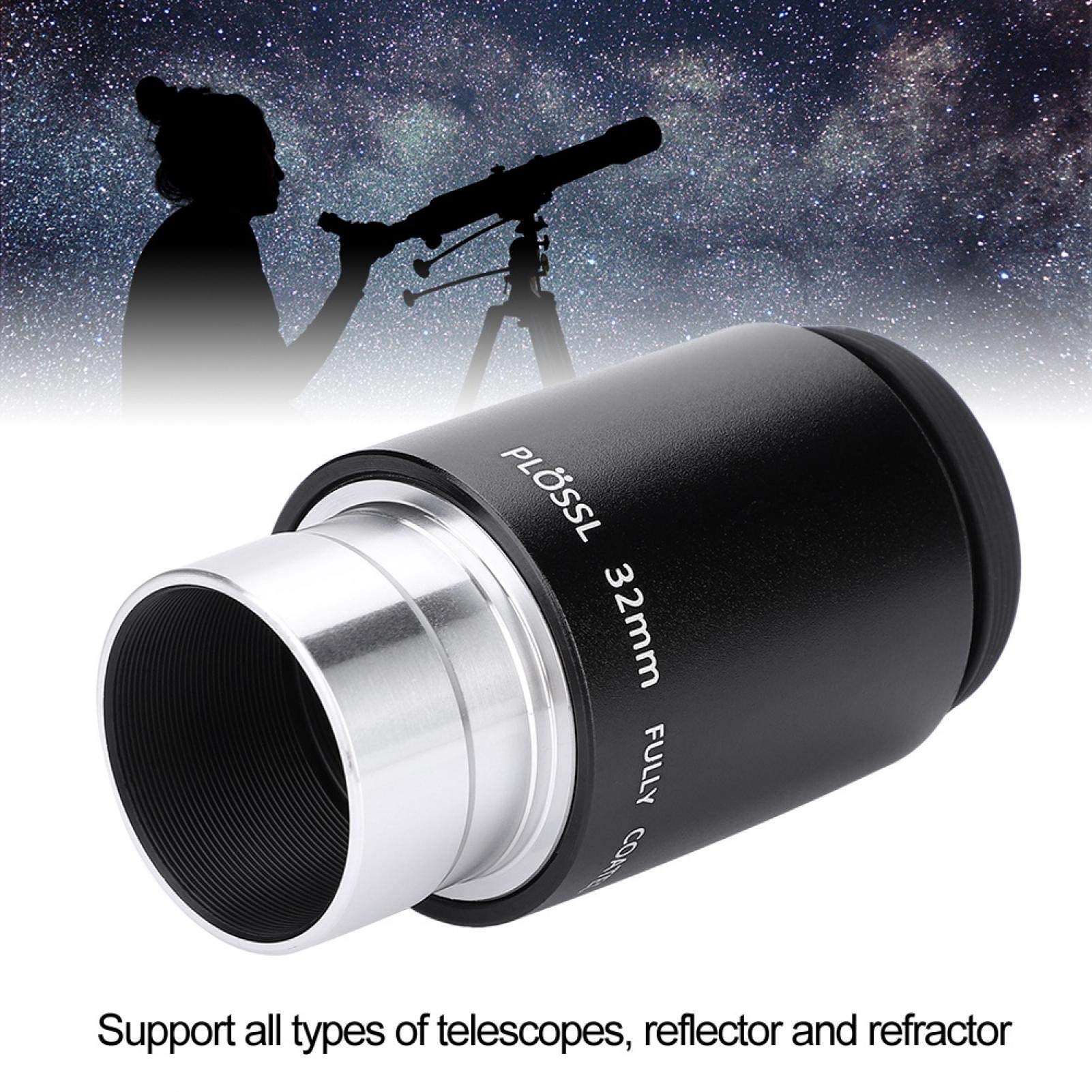 Oculare con lente per telescopio, oculare ad alta potenza da 32 mm con filettatura per filtro da 1,25 pollici, lenti per telescopio completamente rivestite Plossl, set di oculari per telescopio Plossl