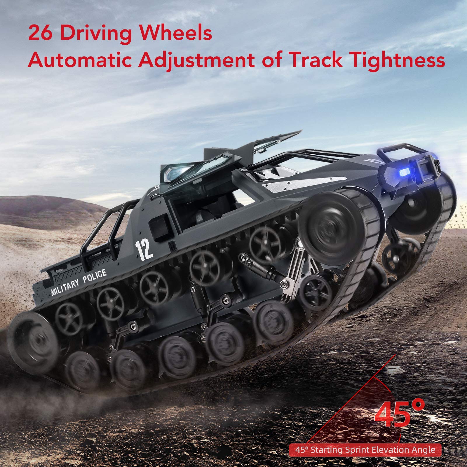 Bwine 2.4 Ghz 45Mins High Speed Remote Control Tank RC Truck Rock