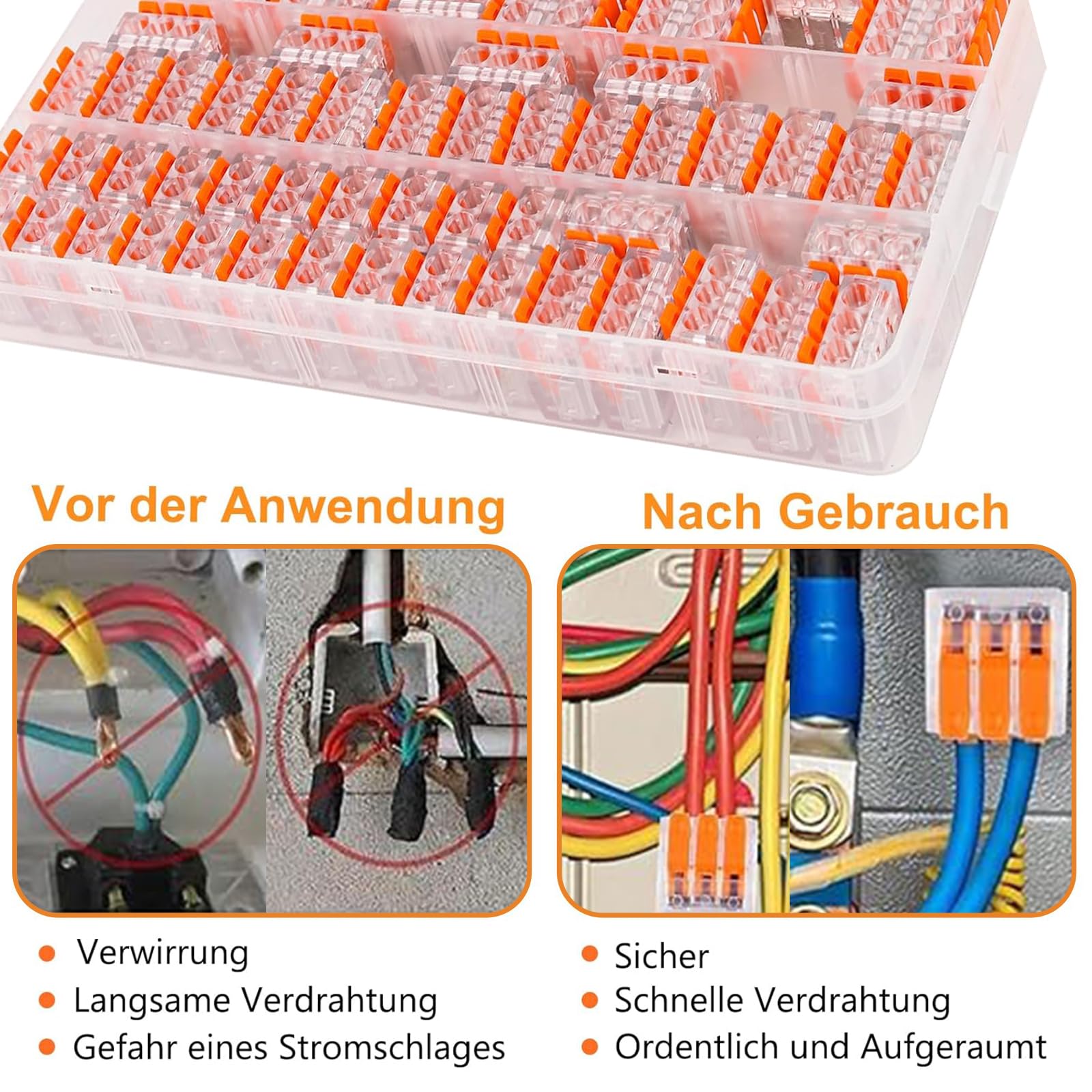 75 Stück WAGO Klemmen Set - Elektro Klemmen Mit Hebel Für Sichere Verbindungen