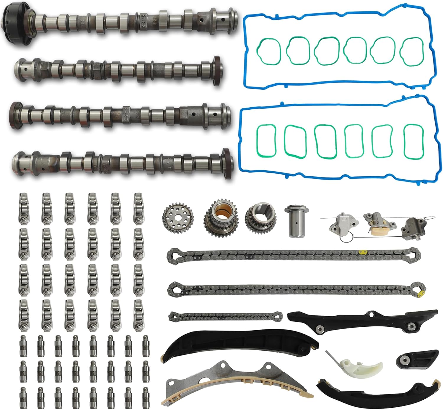3.6 Engine Camshaft Kit w/Rocker Arms Lifters Timing Chain Kit Fit For Jeep Wranger Grand Cherokee Chrysler 200 300 Town & Country Dodge Avenger Journey Ram 1500 3.6L V6 2011-2016 5184377AG 5184378AG