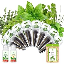 Herb Seed Pod Kit With Basil Mint Thyme Mixed, Grow Anything Seed Starter Pod Kit for Hydroponics Growing System with Plant Food, Seeds Included Genovese Basil, Italian Parsley, Oregano, Chive 8-Pod