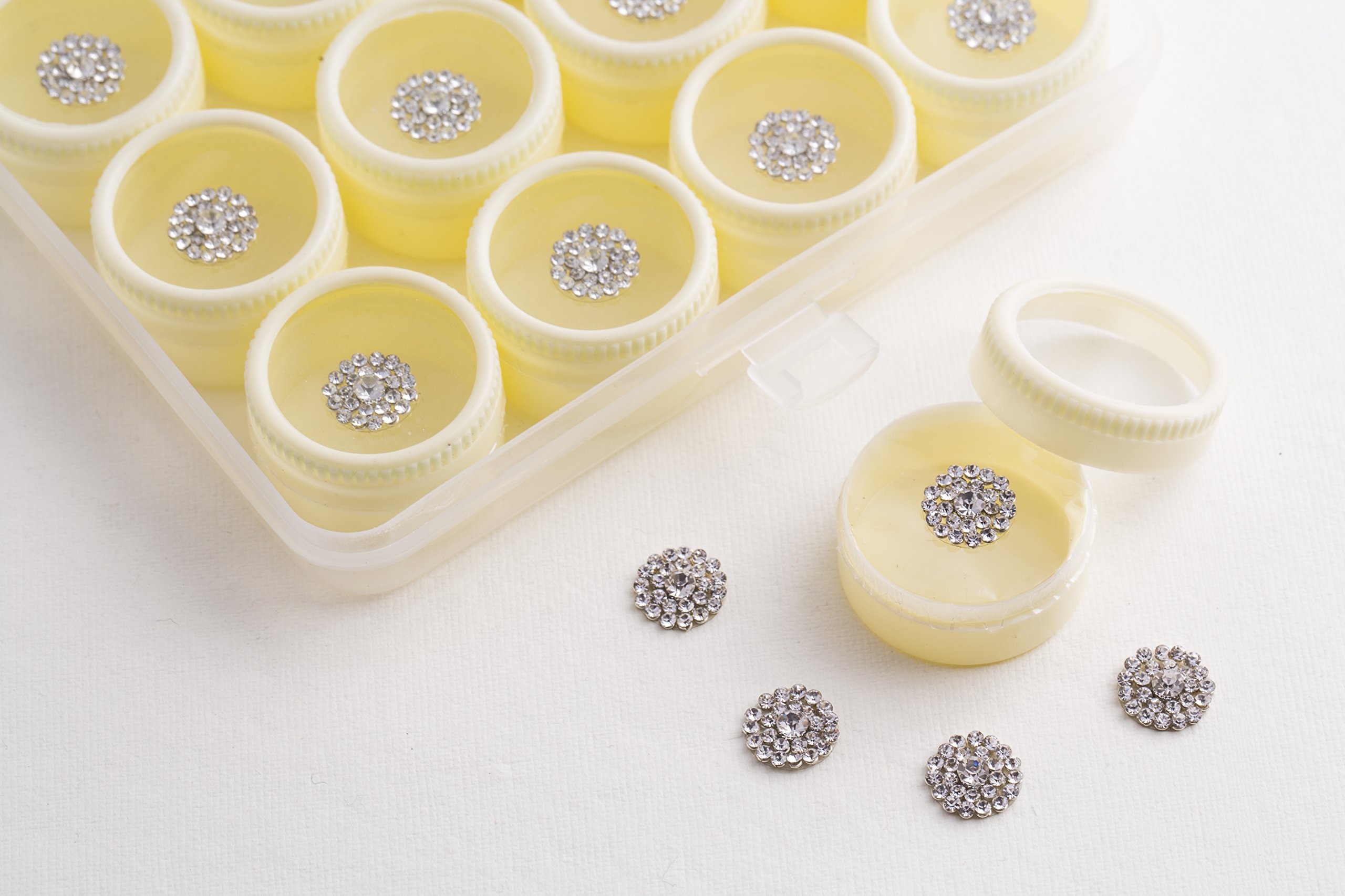 India Crafts 12 Silver Bindi Box Crystal Bindis Bridal Face Jewels-picture-13