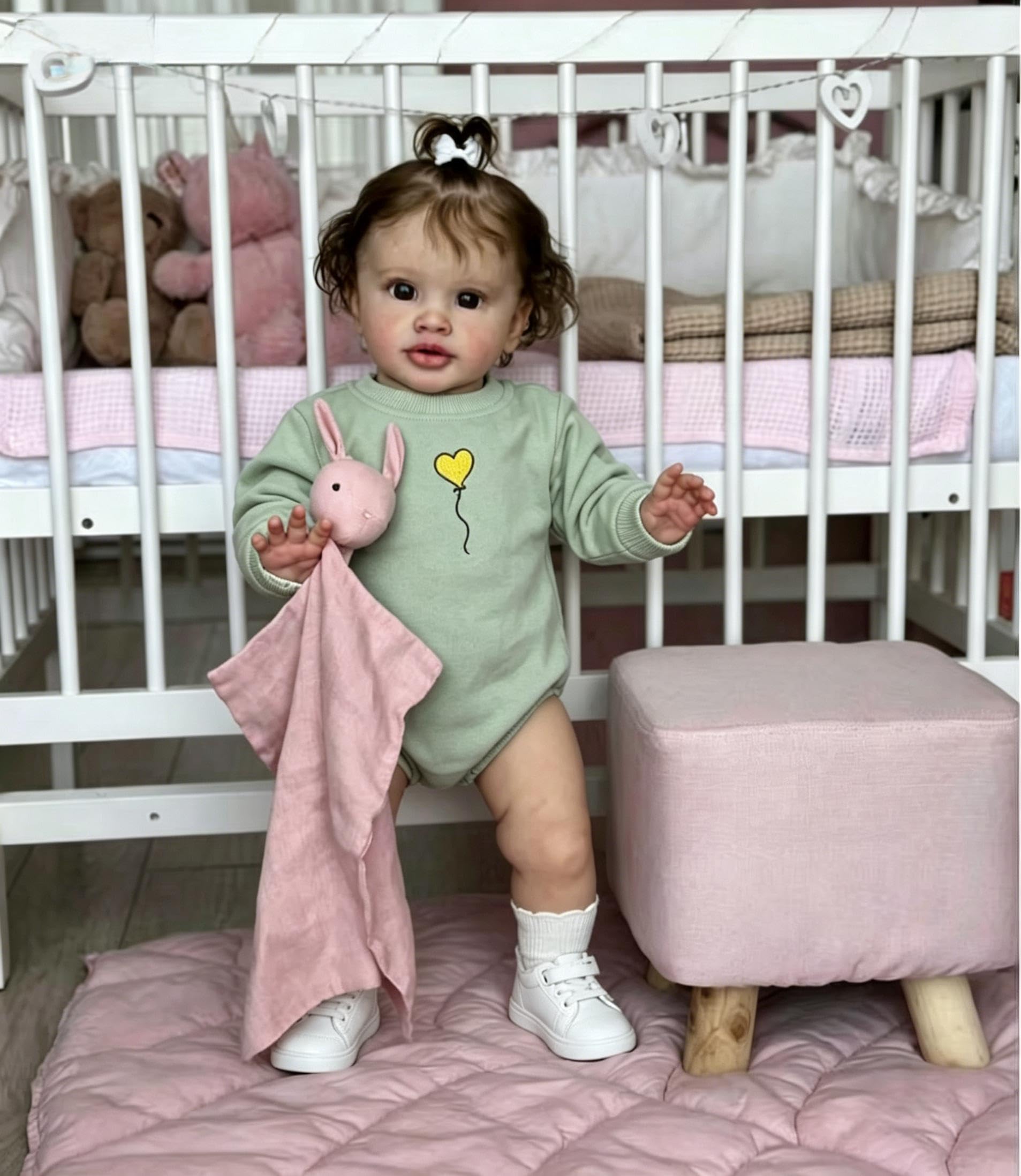 RXDOLL Realistische Reborn Kleinkind-Puppen Stehendes Mädchen 26 Zoll große Größe Reborn Babypuppen Weicher Vinyltuchkörper Lebensechte Kleinkindpuppe, die echt aussehen Babypuppe für Mädchen ab 3