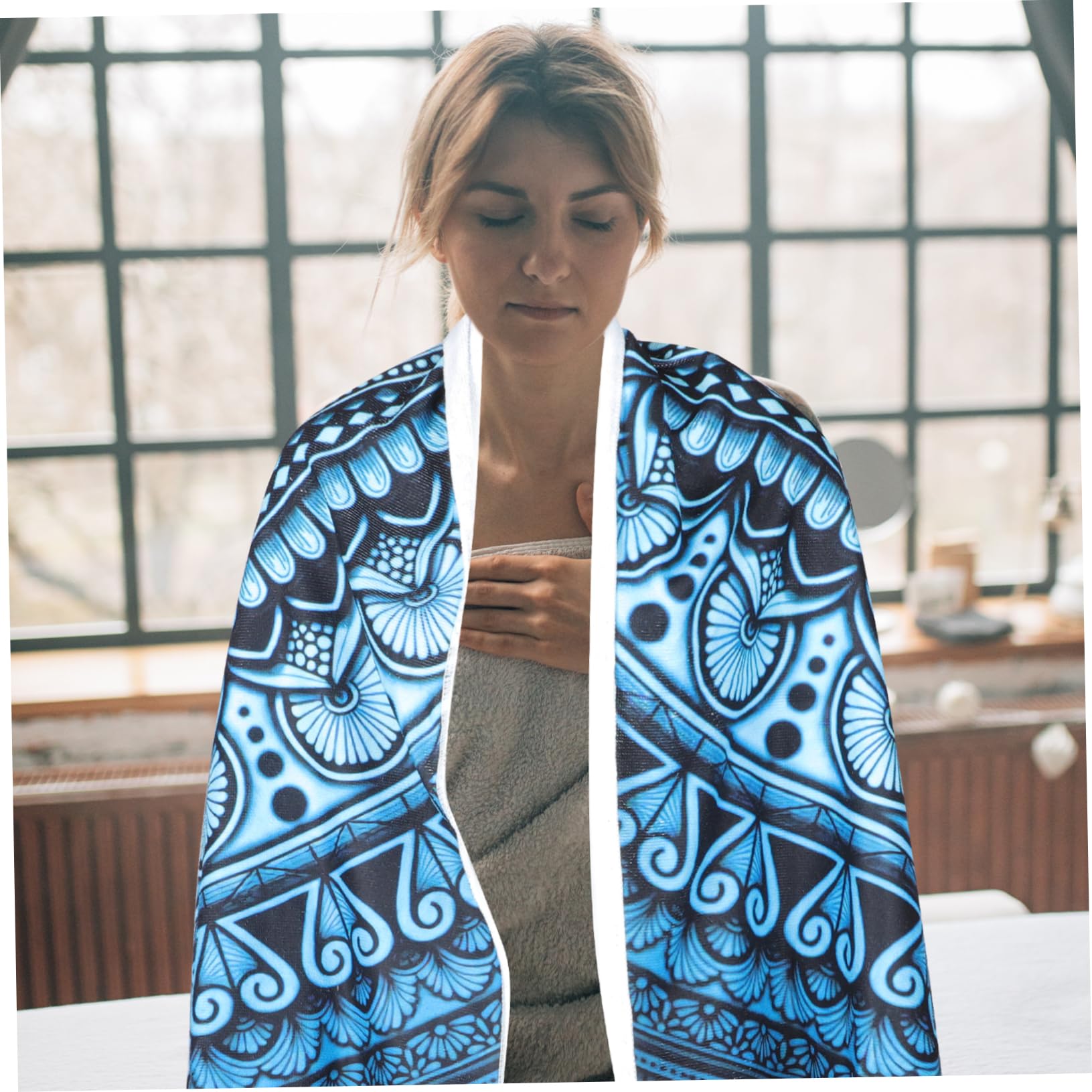 Cabilock 2 Pièces Serviette De Plage Essuie-Tout Sable Serviettes De Plage Les Serviettes Serviette De Bain De Bain Tapis De Pique- Chaise De e Blue Fibre Superfine