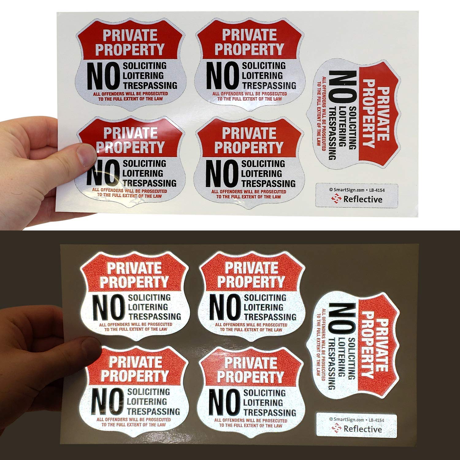 Property Sign Stickers Yellow Trespassing Sign Pack SmartSign No Soliciting No Trespassing ...