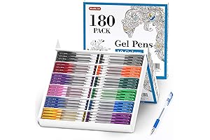 Shuttle Art 180 Pack Gel Pens of 12 Bulk Colors
