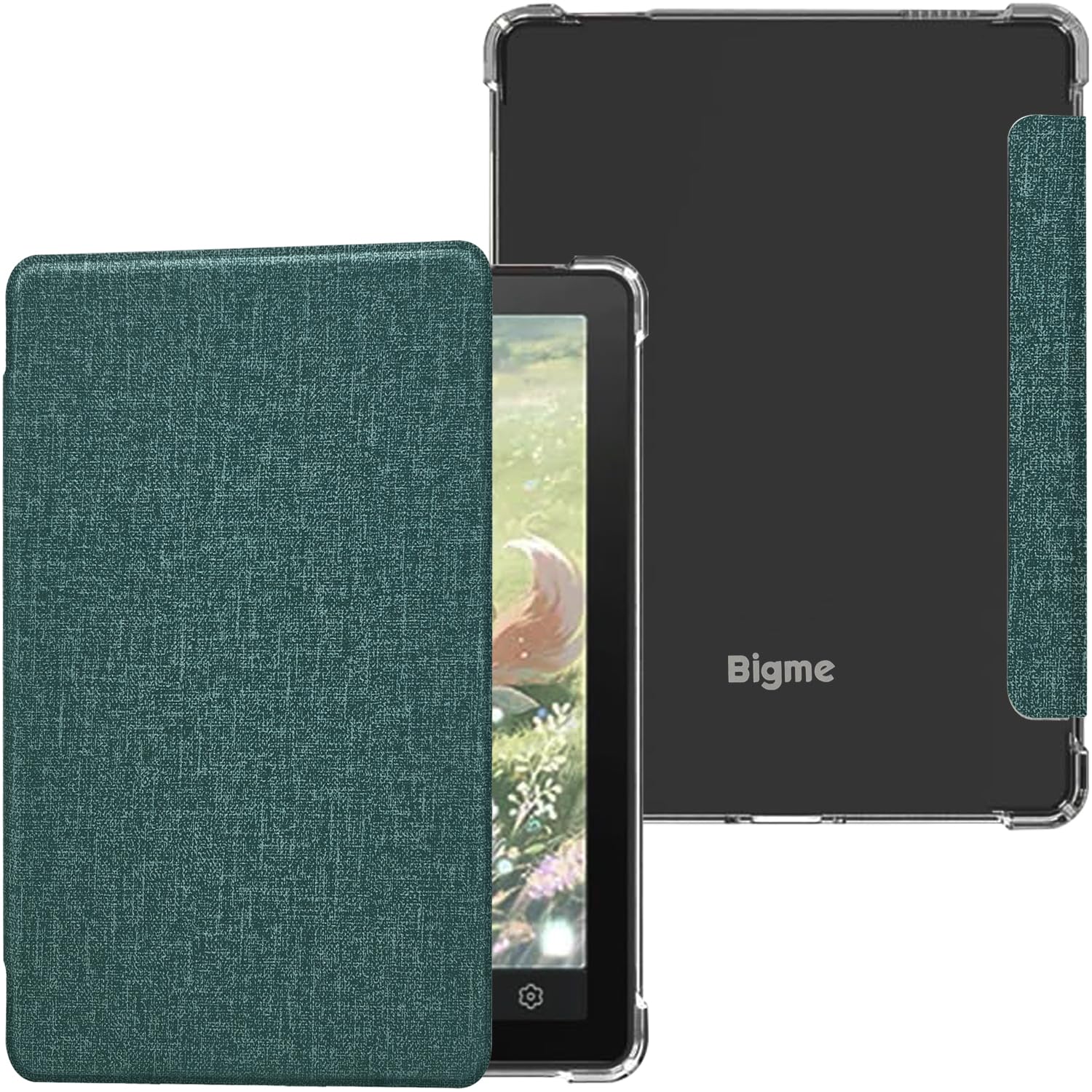 Transparent TPU Back Case for 6'' Bigme B6 Color/Bigme B6 Ultra-Thin Lightweight Enhanced Auto Sleep/Wake Cover with Thickened Corners, Magnetic Closure (Sage Green) — view 9