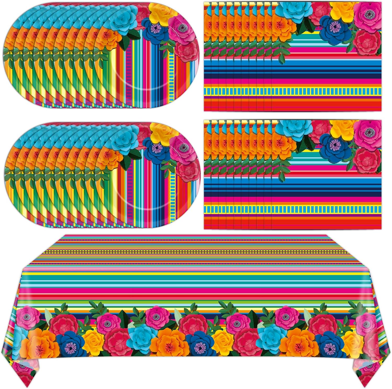 Mexican Party Decor Supplies Plates Napkins Mexican Fiesta Tableware Set Cinco De