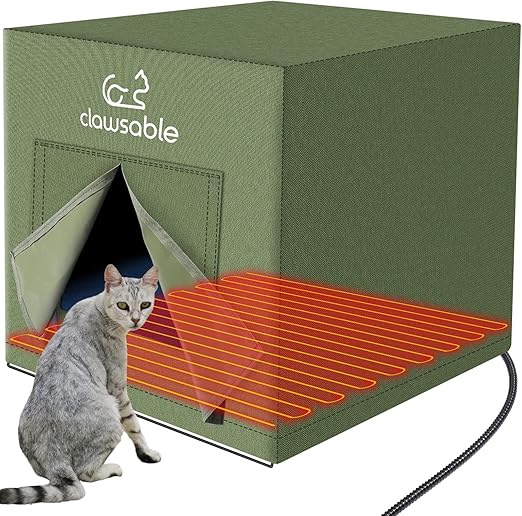 Large Heated Cat House for Outdoor Cats in Winter, AntiSoaking