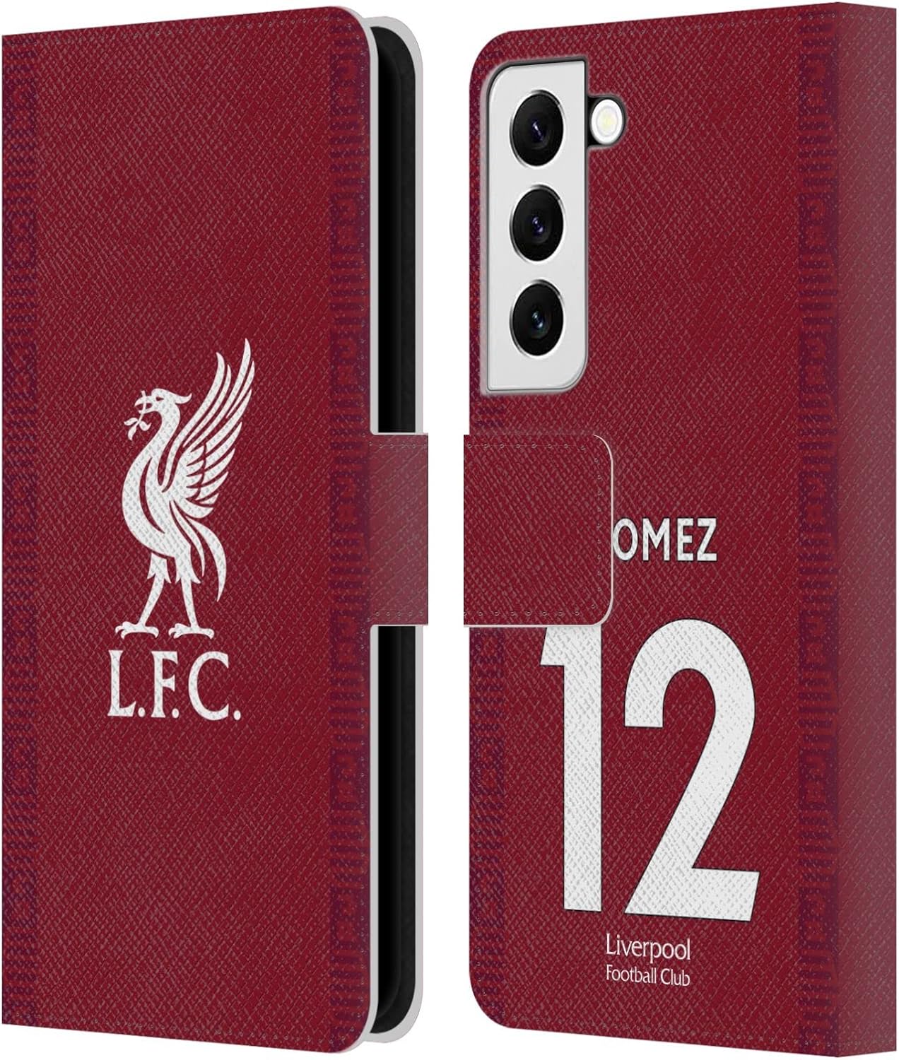 Head Case Designs Officially Licensed Liverpool Football Club Joe Gomez 2022/23 Players Home Kit Leather Wallet Case Compatible with Samsung Galaxy S22 5G