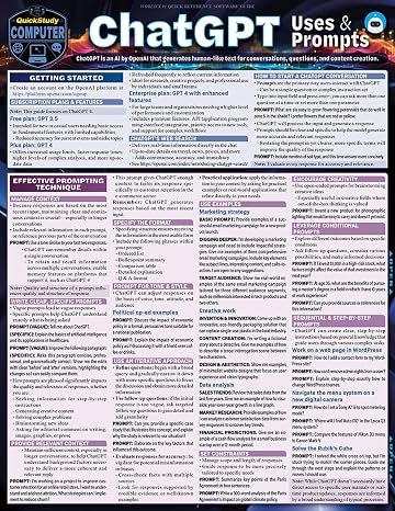 ChatGPT Uses & Prompts: a QuickStudy Laminated Reference Guide