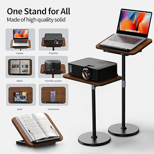 Miniatura 6 de Soporte de piso para laptop 2 en 1 de doble uso y soporte para computadora portátil para escritorio, mesa pequeña ajustable con altura ajustable de