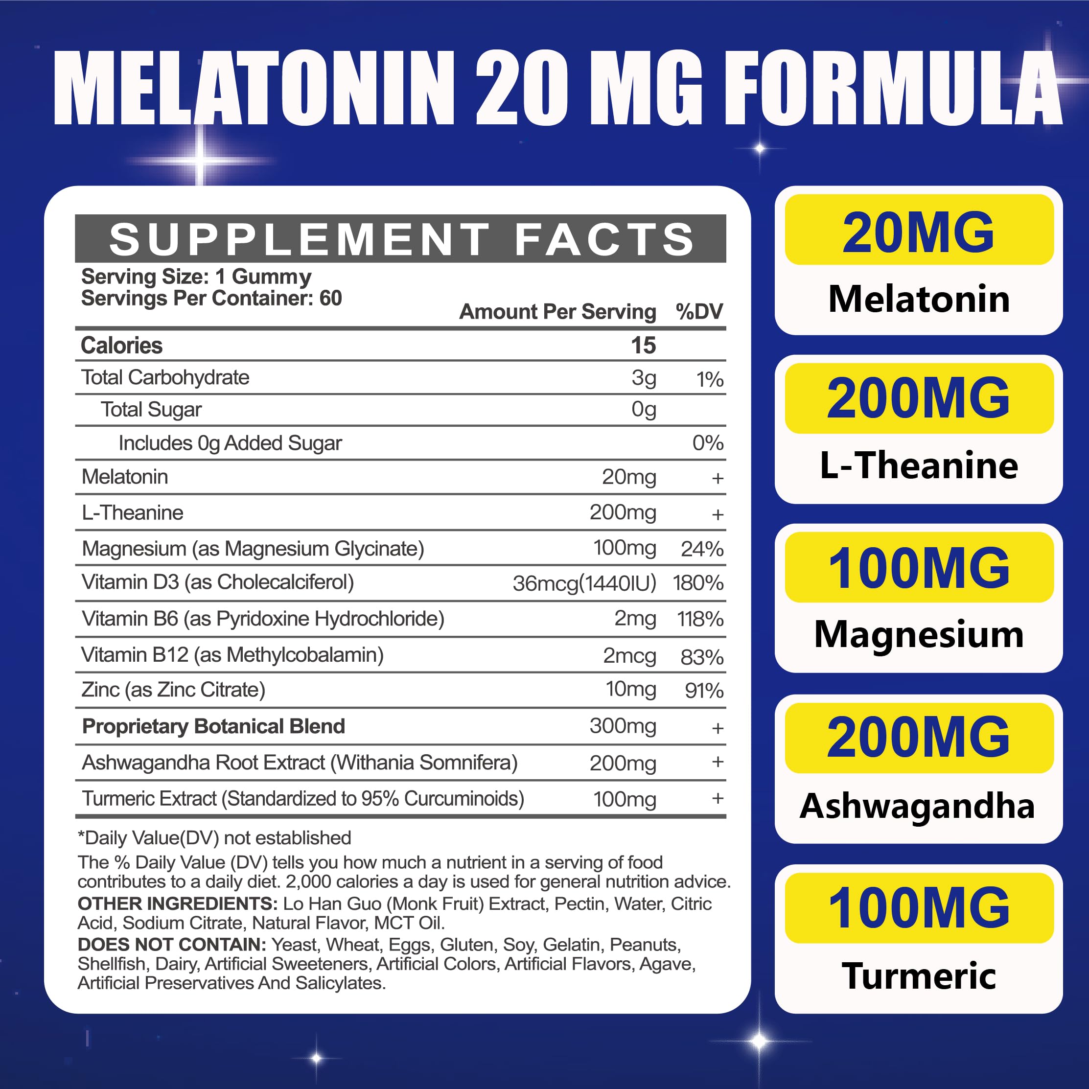 Maennyliy Melatonin 20mg Gummies for Adults - Sugar Free Melatonin Gummies — Amazon image 2