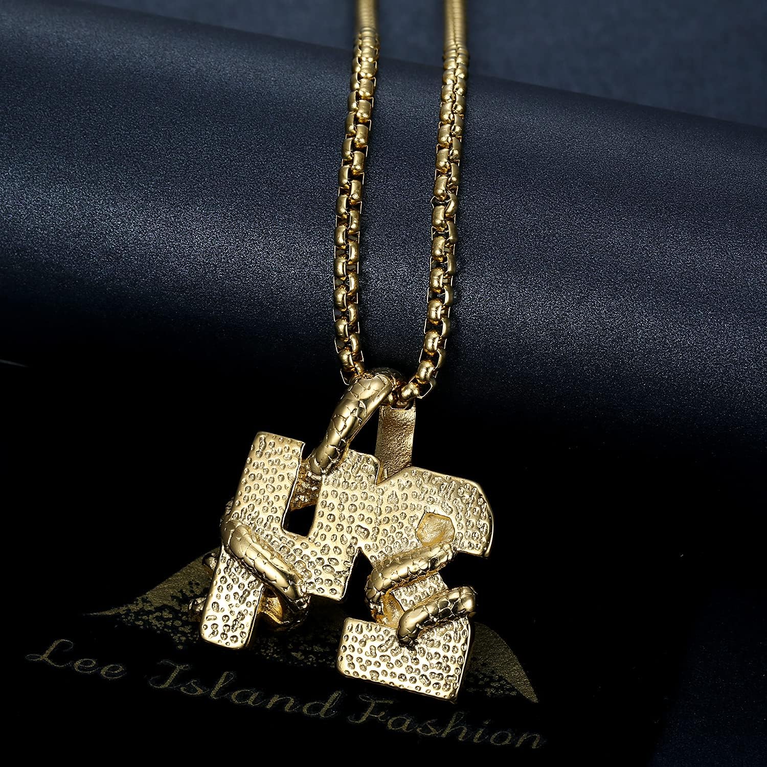 18K Gold Plated Number 8,24 Pendant Basketball Star Memorial Souvenir Punk Rock Stainless Steel Necklace for Men Women, 24 Inch Chain Gothic Hip Hop Amulet Snake Jewelry Gift - Image 4