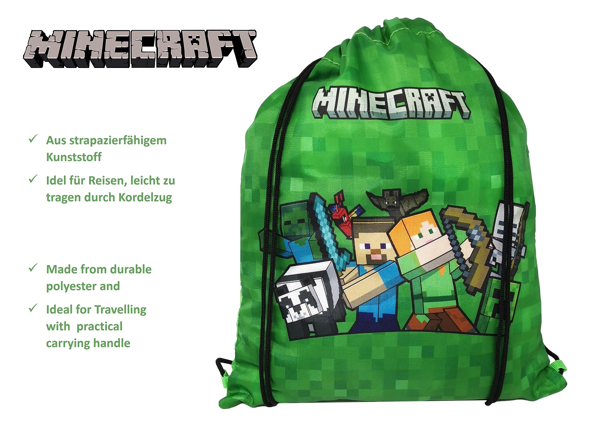 Theonoi Minecraft - Borsa da palestra, borsa da nuoto, borsa sportiva, borsa sportiva, borsa per scarpe, zaino da palestra