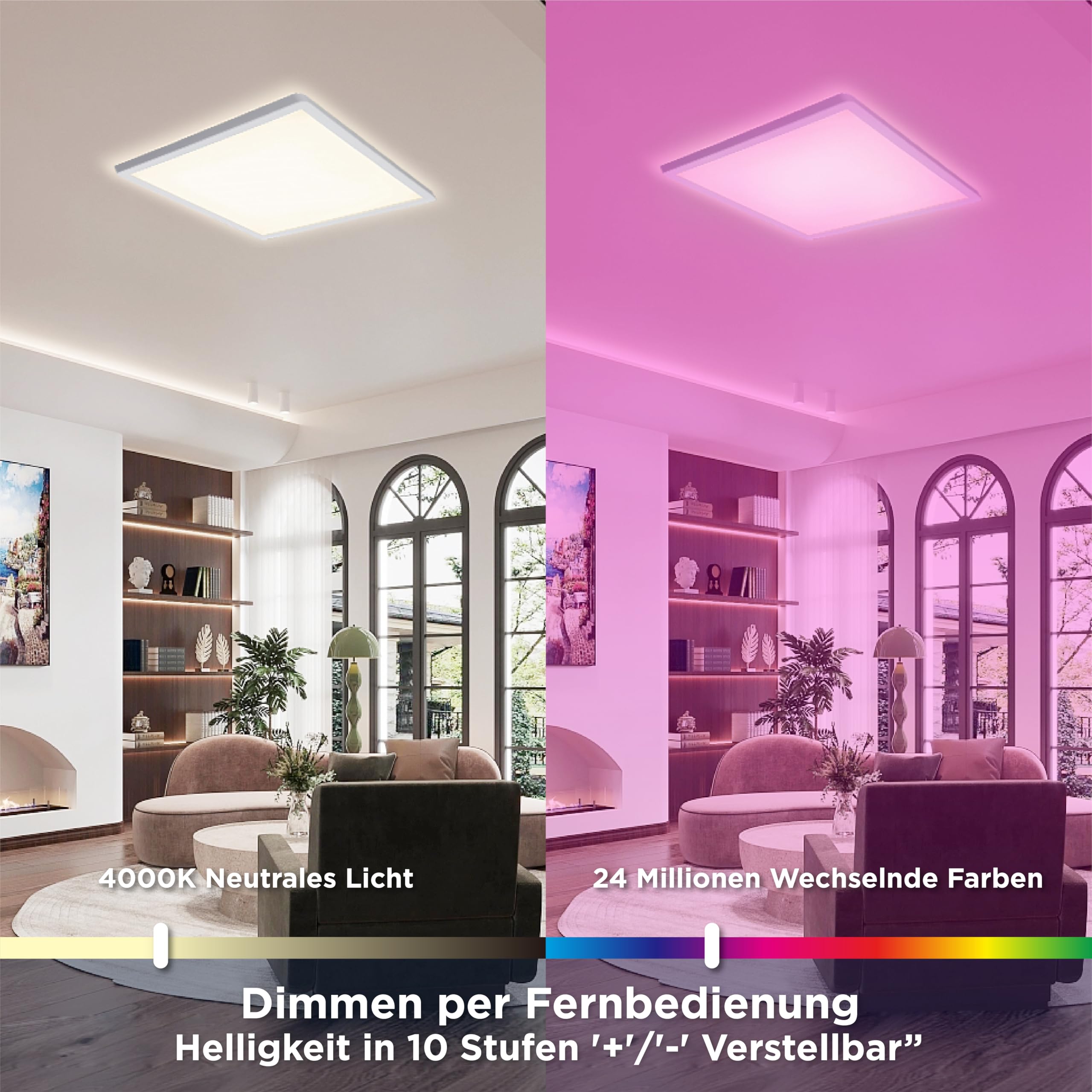 Yafido Led-plafondlamp, ultradun, 48 W, 4320 lm, Ufo, paneel 6500 K, koudwit, led, voor woonkamer, slaapkamer, woonkamer, kantoor, keuken, balkon en eetkamer, niet dimbaar, 30 x 30 x 4 cm