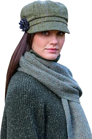 Mucros Weavers Irish Newsboy Cap for Women, Wool Knit Hat for Winter