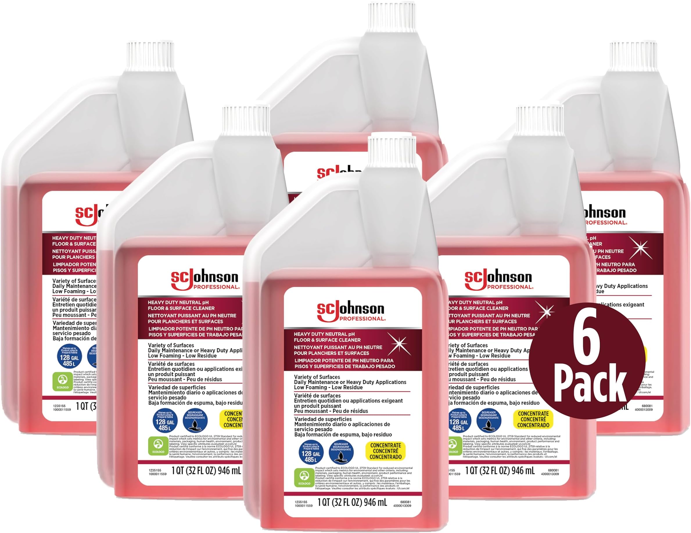 SC Johnson Professional Heavy Duty Neutral Floor & Surface Cleaner 32oz, case...