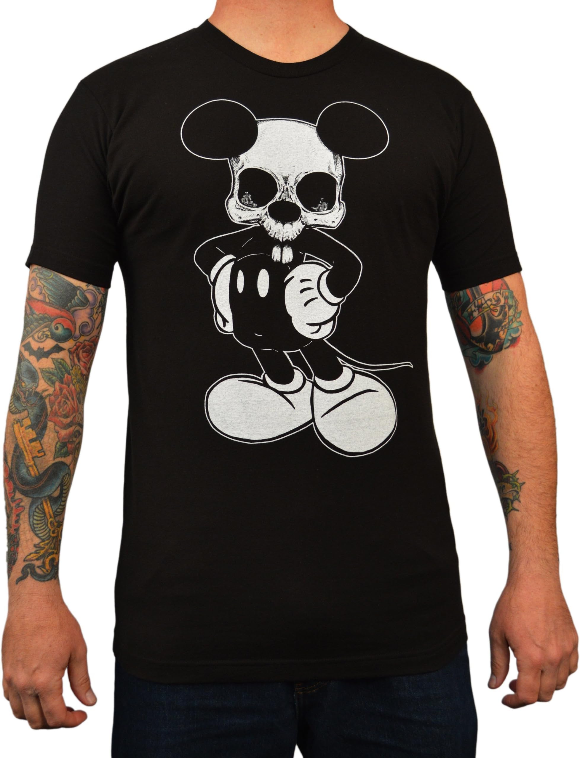 Mens Mikey by Josh Stebbins Mickey Dead Mouse Skull Tattoo Art Design T-Shirt